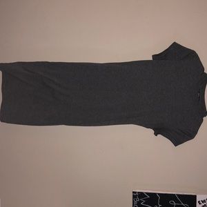 tight, grey long dress